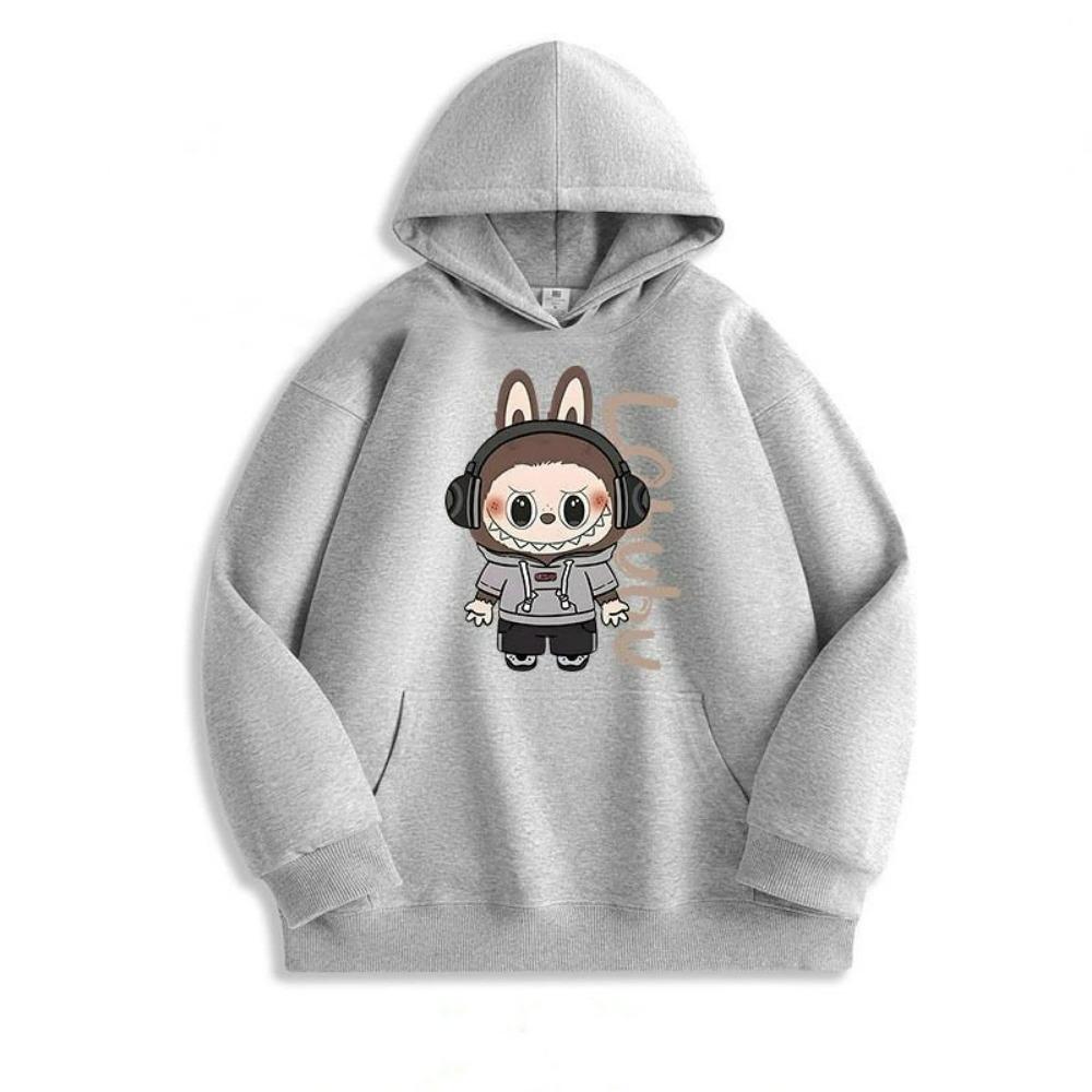 Fashion Men Women's Hoodies Cartoon Labubu Monster Print Pullover Top Casual Sweatshirt Kids Hoodies Clothing