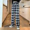 Black and White Plaid Wide-legged Pants Female Spring and Fall New Women's Pants High Waist Loose Casual Long Pants