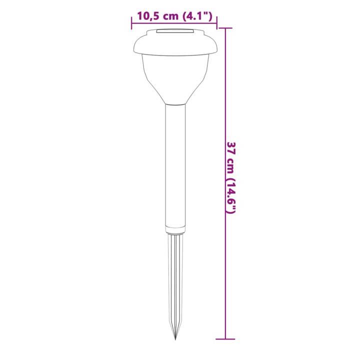 VidaXL Lampes solaires d'allées et piquets de sol 4pcs blanc chaud RVB, éclairage solaire d'allée, lampe solaire de jardin, 4008189