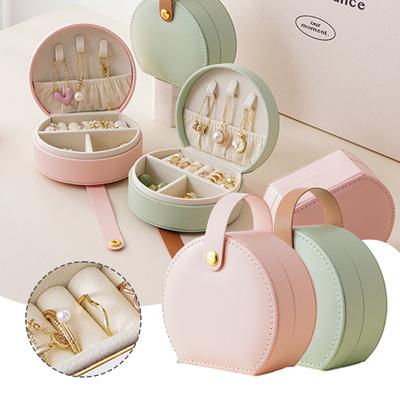 Cutie Mică de Bijuterii din Piele cu Mâner Rezistentă la Uzură Organizator Inele Caz pentru Femei Fată