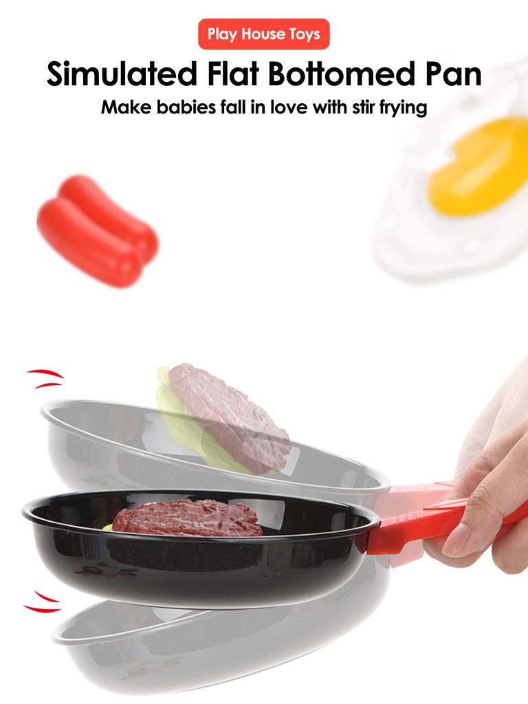 8pcs Children Kitchen Food Playthings Simulation Cookware Activity Collection Pretend Enjoy Pot Steak Vegetable Bread Hot Dog Omelette Children