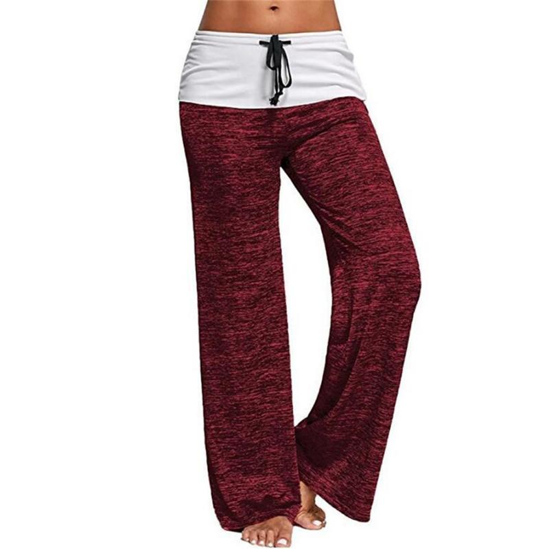

Spliced Yoga Quick Drying Exercise Pants Outdoor Casual Wide Leg Pants