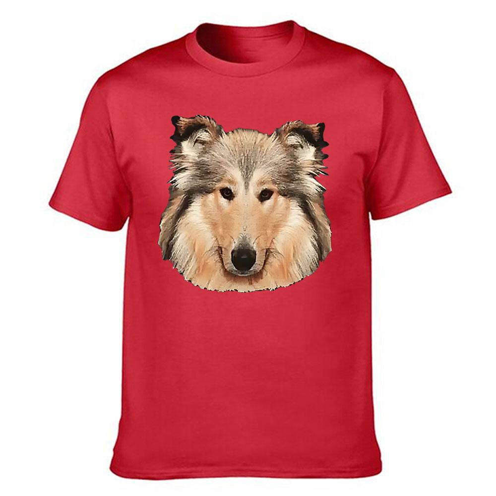 Unisexs Cotton Tshirt Classic Collie Dog Portrait Print Casual Crew Neck Short Sleeve Tee For Dog Lovers Daily Wear Top