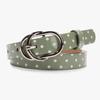 Womens Slim PU Leather Belt With Polka Dot Design Y2K Sweet Style Waistband Jeans Casual Fashion Accessory In Multiple