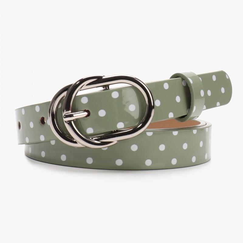 Womens Slim PU Leather Belt With Polka Dot Design Y2K Sweet Style Waistband Jeans Casual Fashion Accessory In Multiple