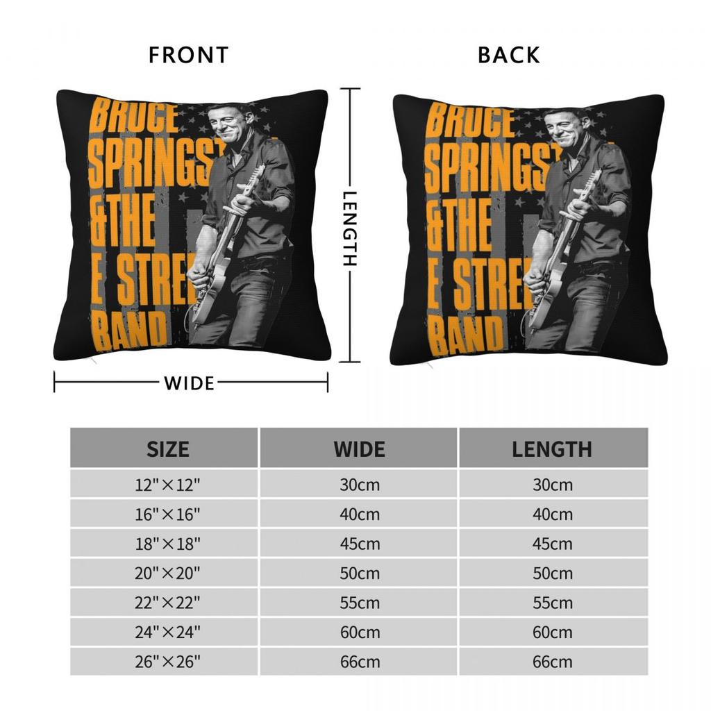 Bruce Springsteens Pillowcase Printing Fabric Cushion Cover Decoration E Street Band Throw Pillow Case Cover Home Zippered