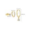 3Pcs New Fashion Zircon Hoop Earring Set For Women Y2K Girls Gold/Silver Plated Geometry Pendant Earring Piercing Jewelry
