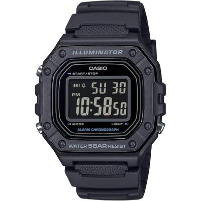 Casio Wristwatch, Casio Collection, [Official Japanese Product] Web-Exclusive Model W-218H-1BJF, Men's, Black