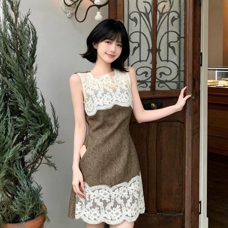 Summer New Pure and Desirable Outfits, Birthday Dresses, Hip-hugging Skirts, Trendy 2026 New Hot Girl Lace Dress, Short Skirt for Women