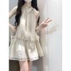 White Sleeveless Neck Suspender Dress Children's Summer Temperament Women's New Seaside Vacation Temperament Short Skirt