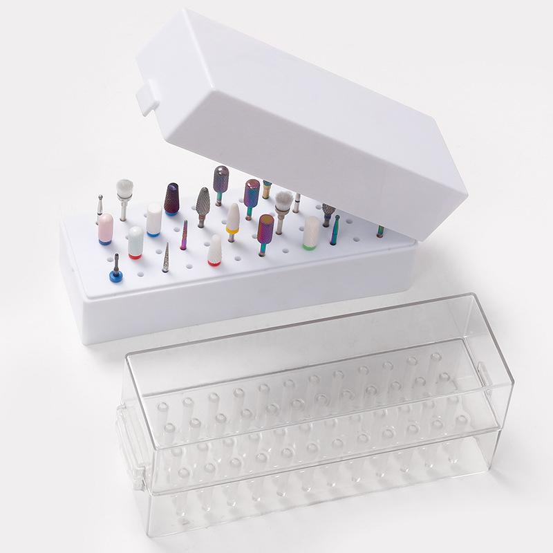 Коробка для хранения фрез для ногтей с 48 отверстиями пустая прозрачная коробка подставка для дисплея для фрез для ногтей инструменты для маникюрных принадлежностей чистый 584₽