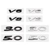 3D ABS V6 V8 3.0 5.0 Car Letter Emblem Badge Fender Rear Trunk Sticker For F-TYPE E-PACE F-PACE XE XF XJL 20T 25T 30T 35T
