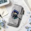 Skull Printed Long Wallet Punk Style Bifold Card Holder Large Capacity Casual Purse