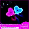 Kabellose wiederaufladbare LED-Fernbedienung Herzförmiges Stimmungslicht Mit Lampe Installieren Stimmungsbecher Im Auto Innenraum Einfach Saug W9A5