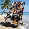 Custom Name Personalized Jujutsu Kaisen Print Beach Towel, for Trip Camping Beach Party Home Decor, Birthday Gift for Family & Friends