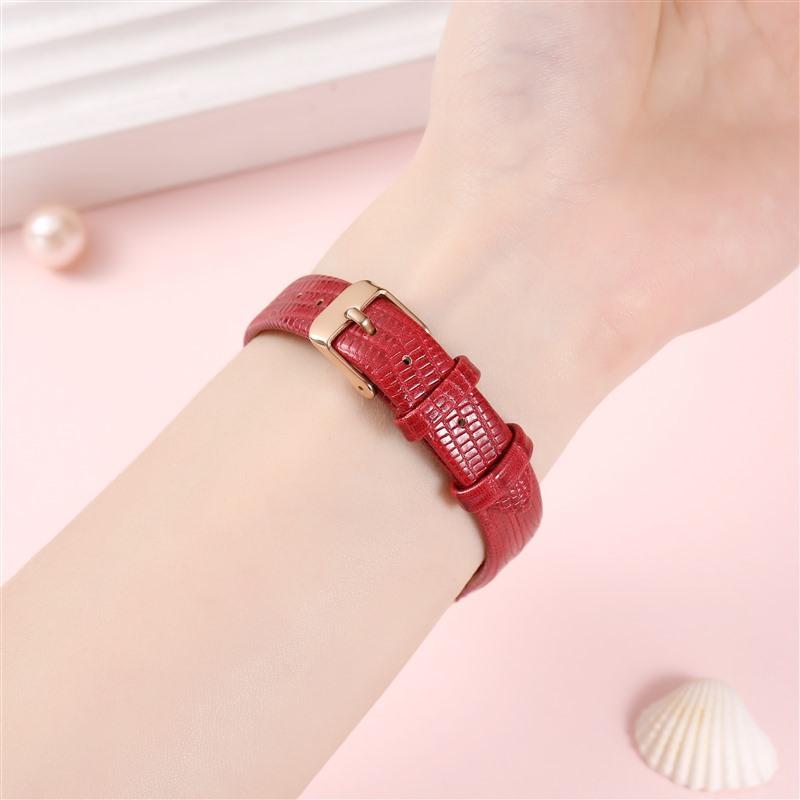 Leather Strap 8mm 10mm 12mm 14mm 16mm Universal Smartwatch wristband Lizard Fashion Slim Watchband correa for Men Women Bracelet