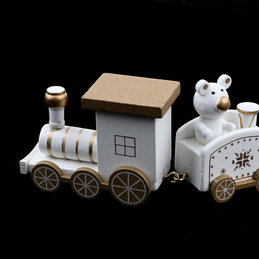 Wooden Train Santa Festival Ornament Decor Christmas Gifts
