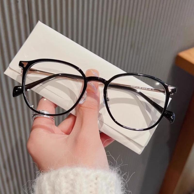 Oval Shaped Anti Blue Presbyopia Glasses Metal Eyeglass Frames Decorated with Rice Studs More Comfortable Reading Glasses