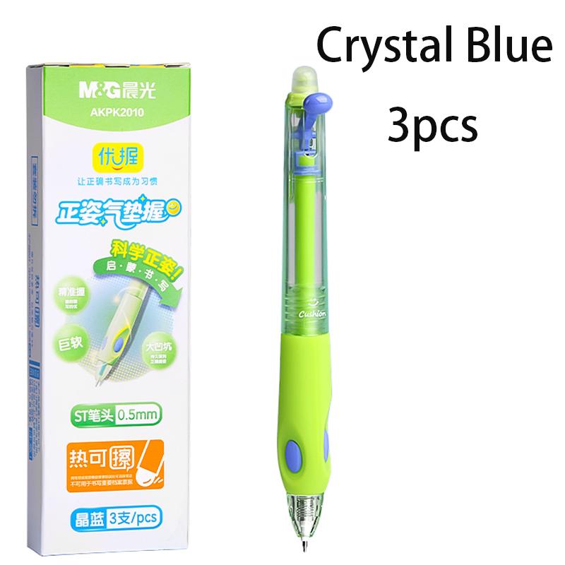 M&G Stationery, 0.5mm Thermal Erasable Pen, Crystal Blue & Black, Replaceable Refills, Various Sizes, Suitable for Students and
