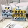 Home Sofa Office Cushion Pillowcase  Summer Vacation Alphabet Printed