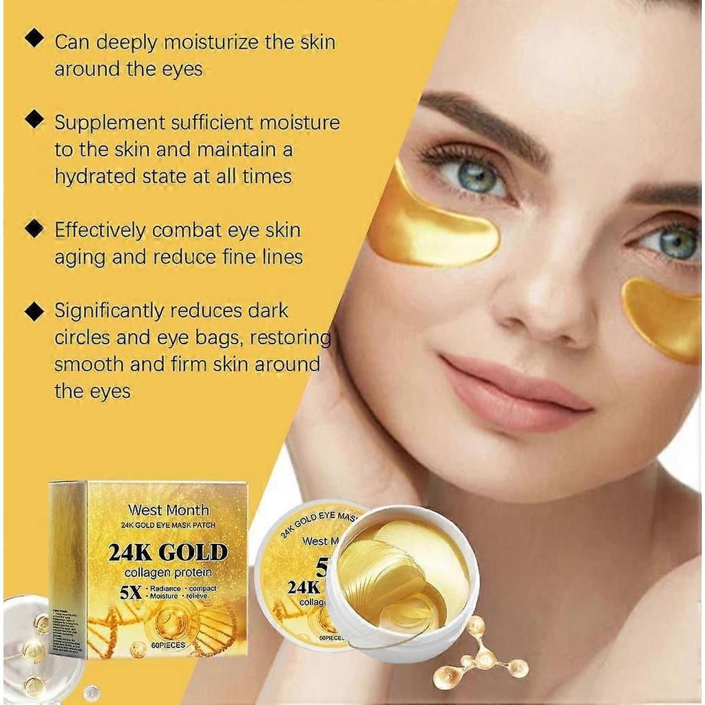 West Month Golden Snail Eye Patches Moisturizing And Hydrating Eye Patches For Skin Care Around The Eyes