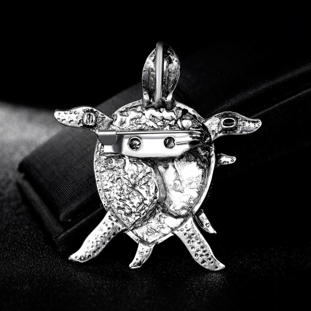 Fashion Unique Design Metal Animal Brooches For Women Classic Personality Enamel Double Turtles Brooch Pins Jewelry Gifts