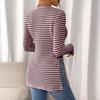 New Round-neck Slit Long-sleeved Versatile Casual Women's Base Layer T-shirt