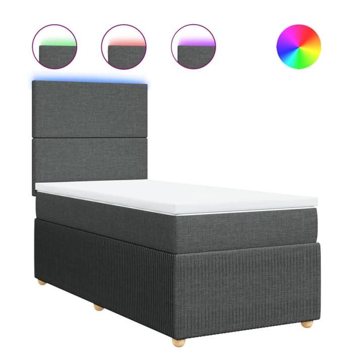 VidaXL Slatted Bed Base with Mattress Dark Grey 80x200 Cm Fabric 3294177