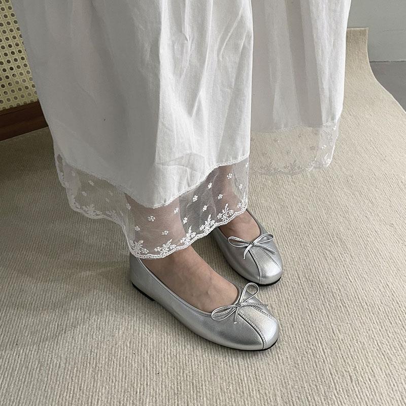 Fashion Footwear Round Toe  Women Ballet Flats Dance Shoes Luxury Female Shallow Fashion Butterfly-Knot Slip On Ladies Flats Shoes