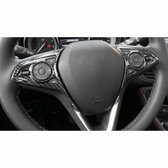16-2020 Steering Wheel Button Cover Trim Fit For Buick Envision Carbon Fiber