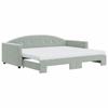 VidaXL Daybed with Trundle and Mattress Light Grey 90x200cm Velvet 3197325