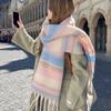 Winter Imitation Cashmere Scarf For Women Maillard High-End Korean Style Warm Retro  Versatile Thick Shawl