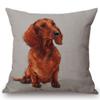 Oil Painting Dachshund Dog Chair Pillow Cotton Linen Home Decorative Doxie Pet Puppy Dogs Cute Cushion Living Room Car Pillows