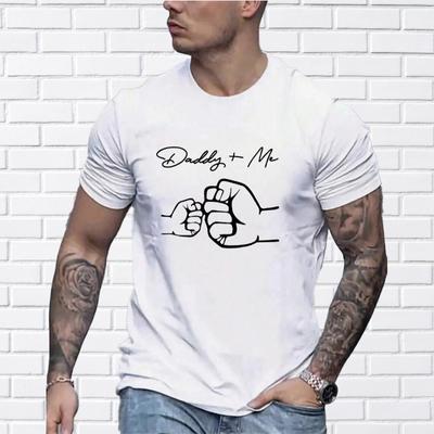 New Summer Men's Fashion T-shirt Love Touch Fist Printed Men's T-shirt Top