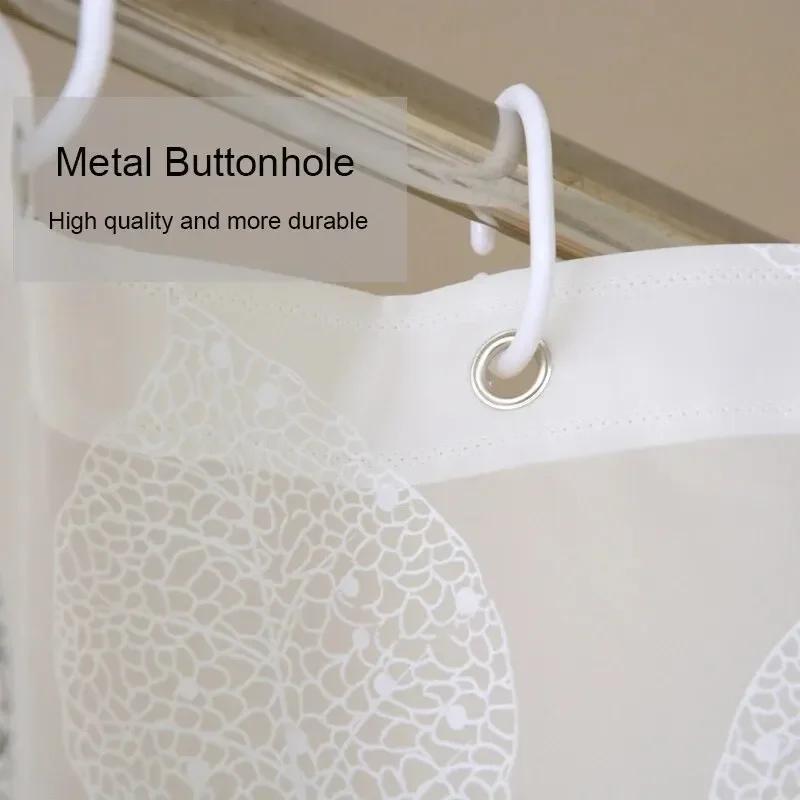 Bathroom Shower Curtains Peva Waterproof Thickening Bath Curtain With Hooks Rustproof Metal Grommets Leaf Pattern Shower Curtain