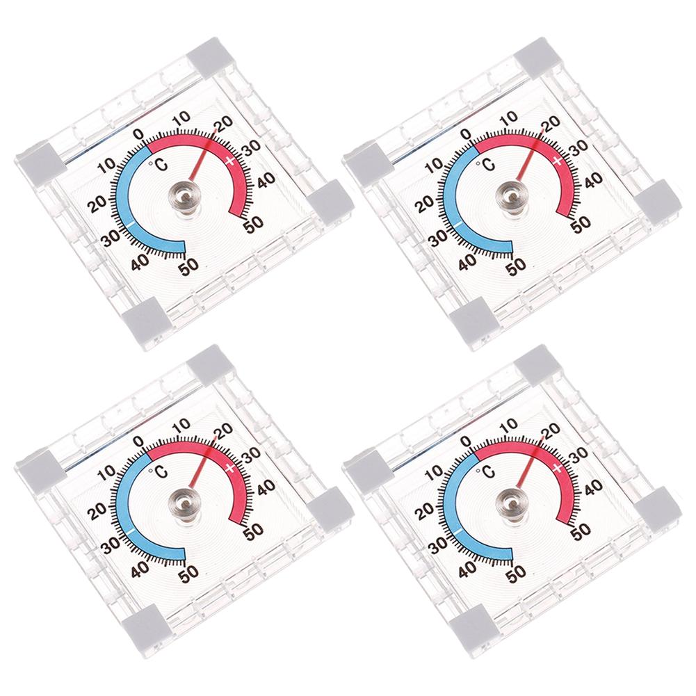 4pcs Thermometer Measure Temperatures From -50 °C To +50 °C Window Door Wall-mounted Thermometers Pointer Thermometer Square China Mainland