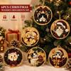 6PCS Natural Wood DIY Craft Ornament Set Christmas Theme Christmas Ornaments  Tag