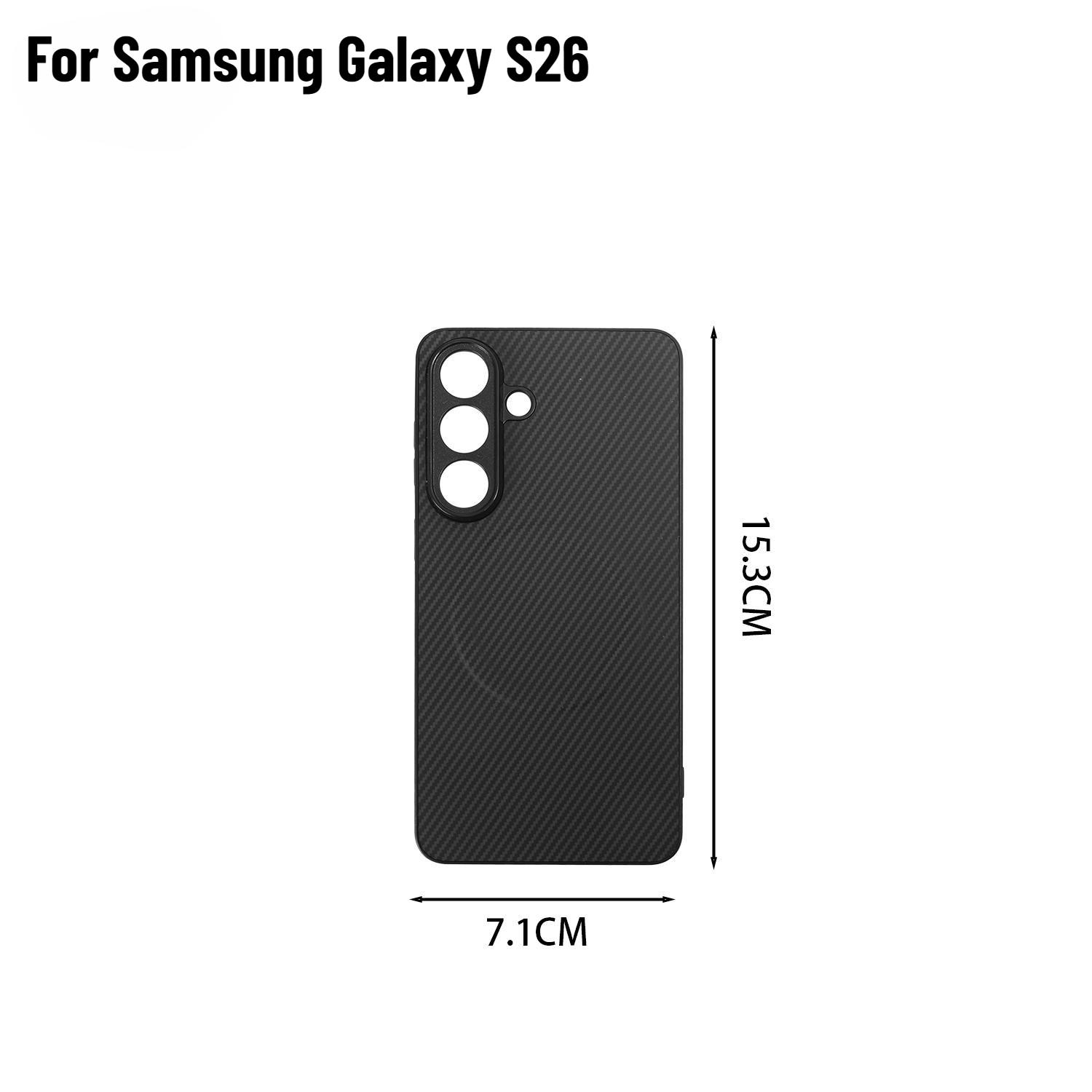 S26+ S26U Magnetic Phone Case Slim Carbon Fiber Pattern Leather Case Shatterproof Phone Cover for Samsung Galaxy S26 Plus Ultra