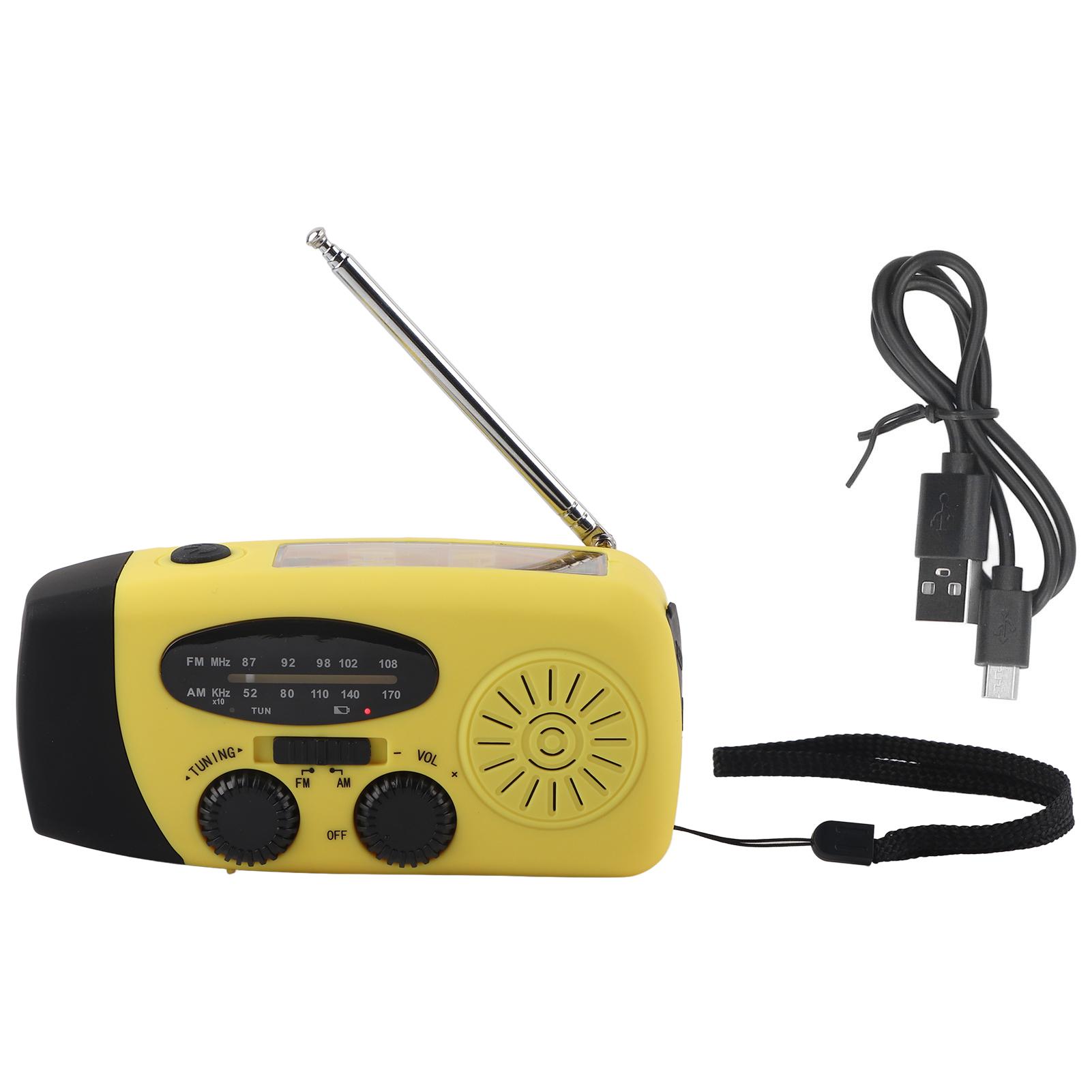 

Ручное солнечное радио многофункциональное аварийное радио светодиодное радио с фонариком для использования на открытом воздухе жёлтый