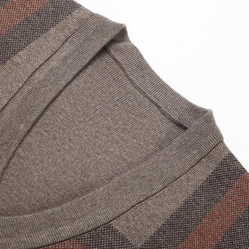 Herbst Winter Herren Pullover Weste Lässig Ärmellos Strickjacken Herren Mode Kariert V-Ausschnitt Cardigans Herren Kleidung Gestrickte Weste