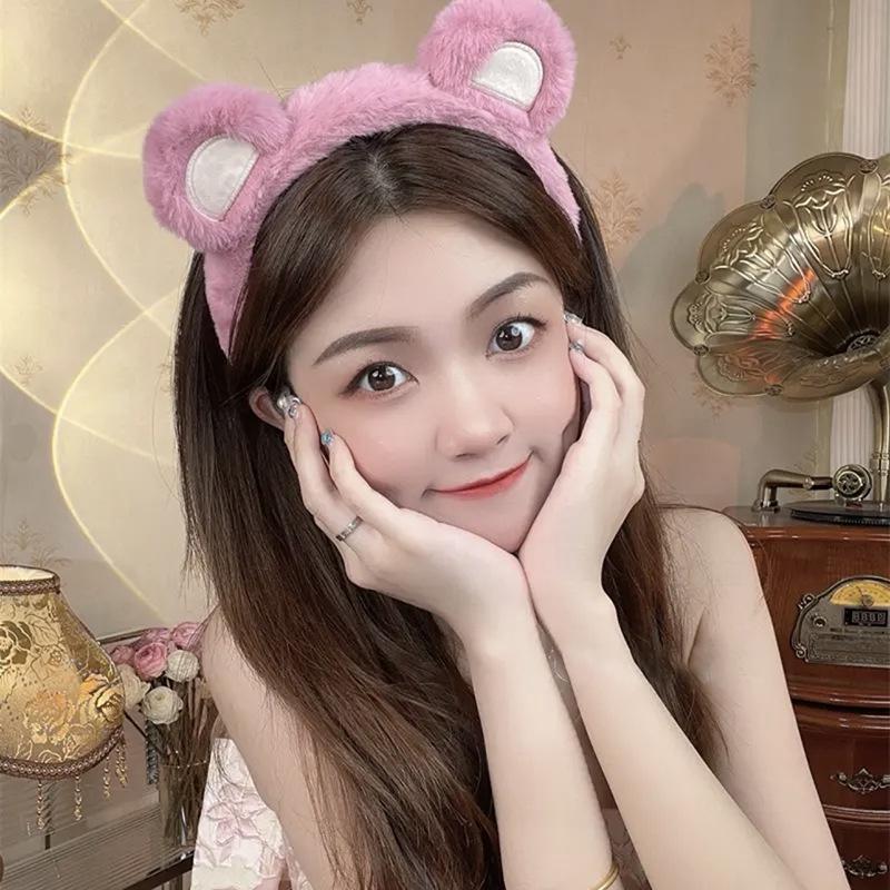 2024 Cute Cartoon Plush Headband for Women - Makeup, Hair Clip & Tie