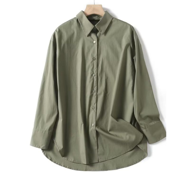 MD Women's Clothing Spanish New Arrival French Normcore Loose Tops Pure Cotton Long Sleeves Shirt Women 05116722505