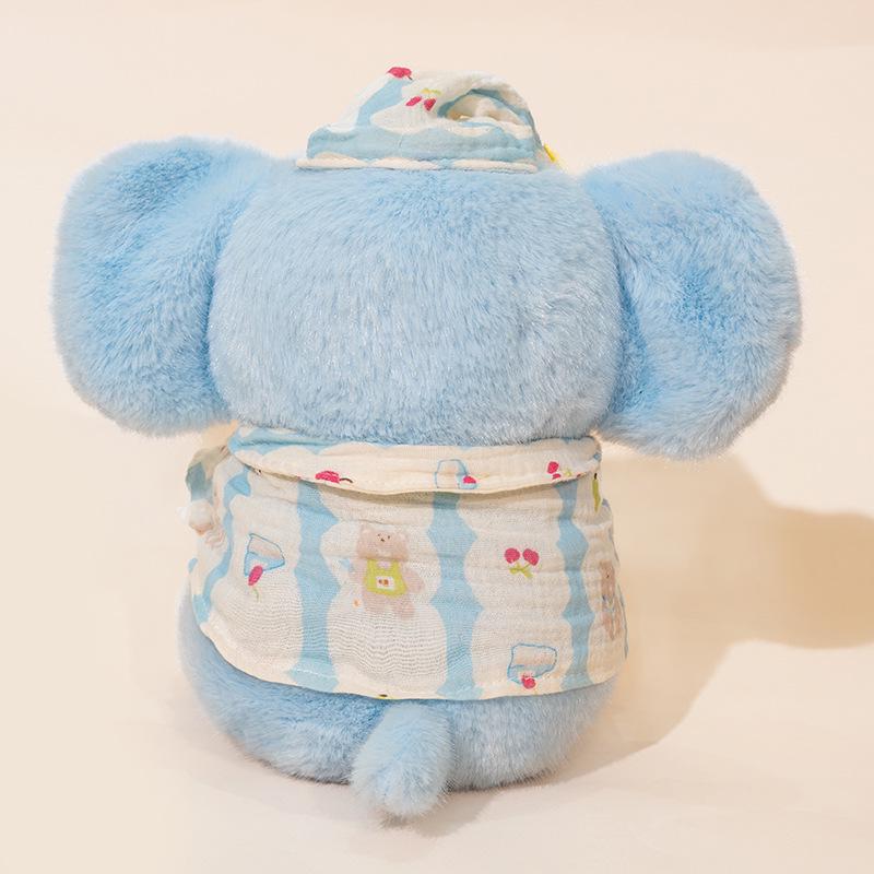 Blue Jiji Elephant Plush - Soothing Cloth Doll for Children's Sleep