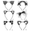 Frauen Niedliche Spitze Katzenohren Haarband Solide Schleife Haarband Stirnband Frauen Kopfschmuck Mädchen Prinzessin Tiara Haarschmuck