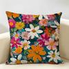 Art Classic Floral Pattern Cushion Cover Durable Hypoallergenic Organic Linen Short Pillow Cover Washable