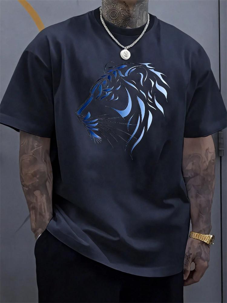 Men's Summer Crew-Neck Short-Sleeve T-Shirt Cool Black Panther Print Multi-Color Short-Sleeve Sports Fitness Short-Sleeve