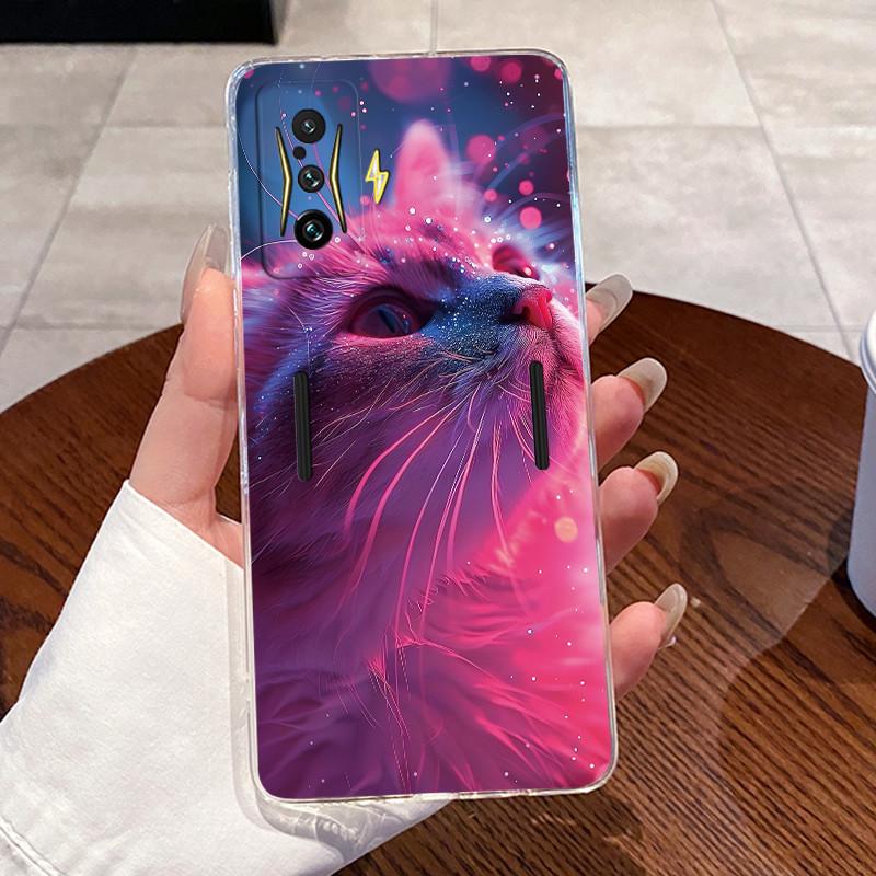 Jelly Casing For Xiaomi Poco F4 GT 5G Capa For POCO F3 GT Fundas Clear Silicone Soft TPU Back Cover Cute Cat Protective Case