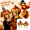 Unisex Lustiger Plüsch-Truthahn-Hut für Thanksgiving Halloween Party Kostüm, Kreativer Neuheits Kopfschmuck