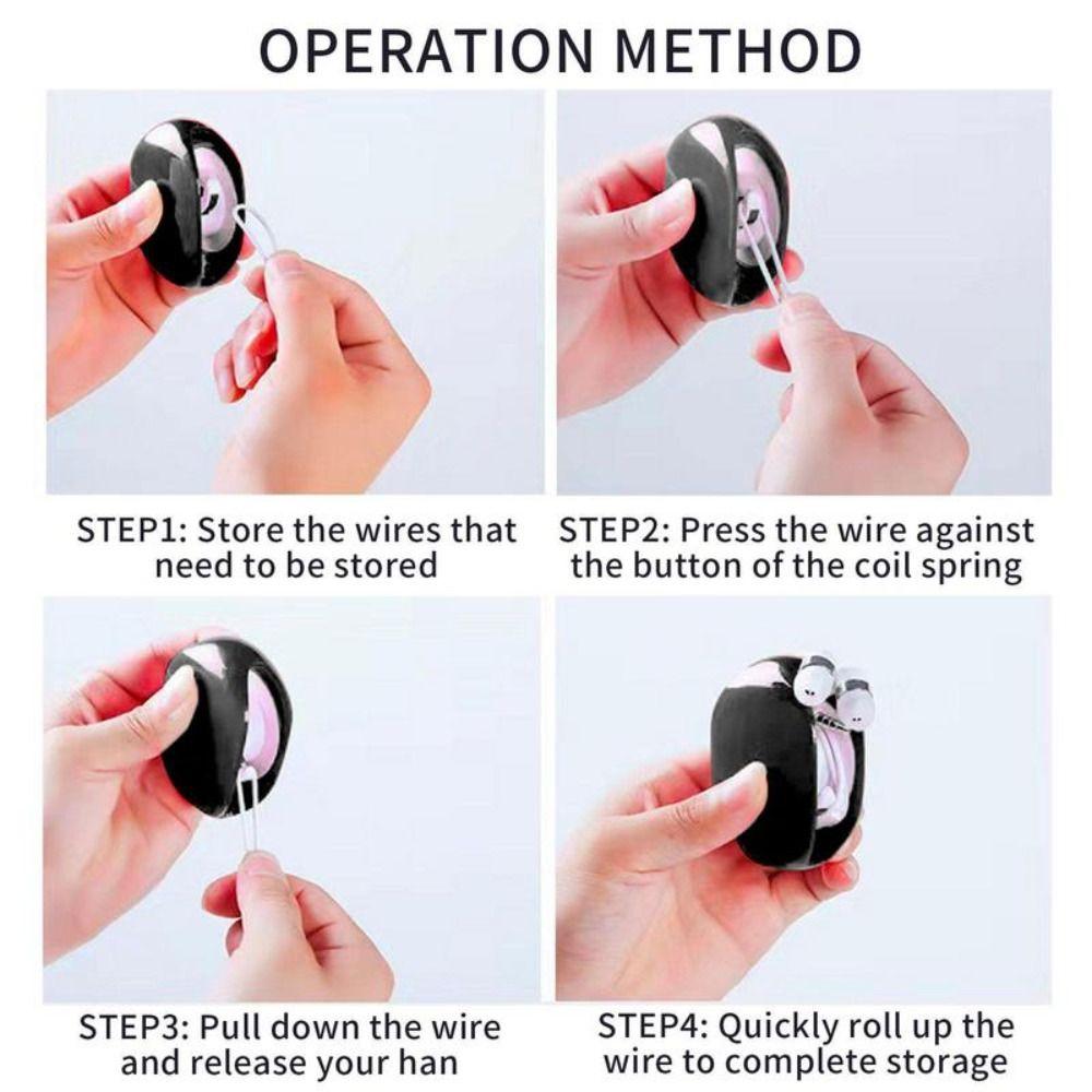 Earphone Wrap Retractable Cord Organizer Headphone Cable Storage Box Cable Organizer