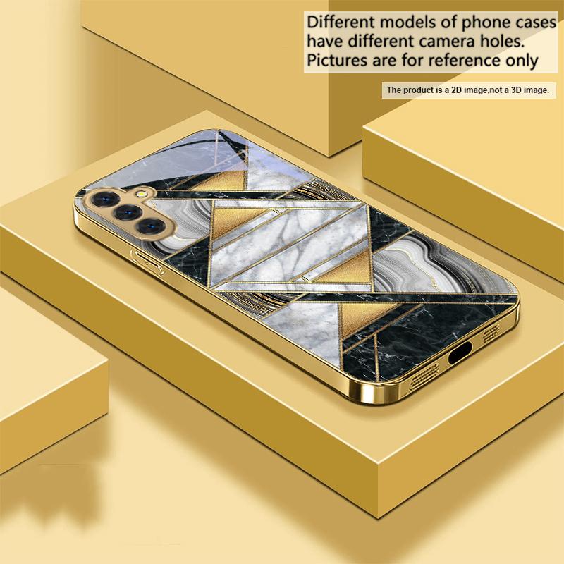 Blue marble texture For Samsung Galaxy S20 FE S21 S22 S23 Plus S24 Ultra 25Ultra S21+ S9+ S22Plus Golden glass phone case